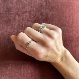 Elfin Crown silver and paste diamond ring set